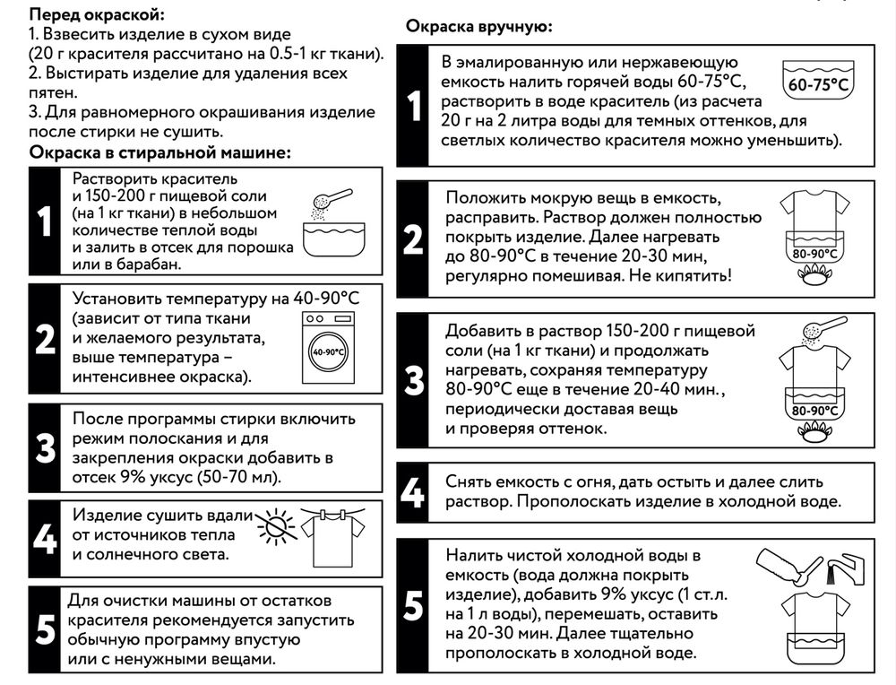 Краситель для ткани 20 г, черный, Vista-Artista KRG