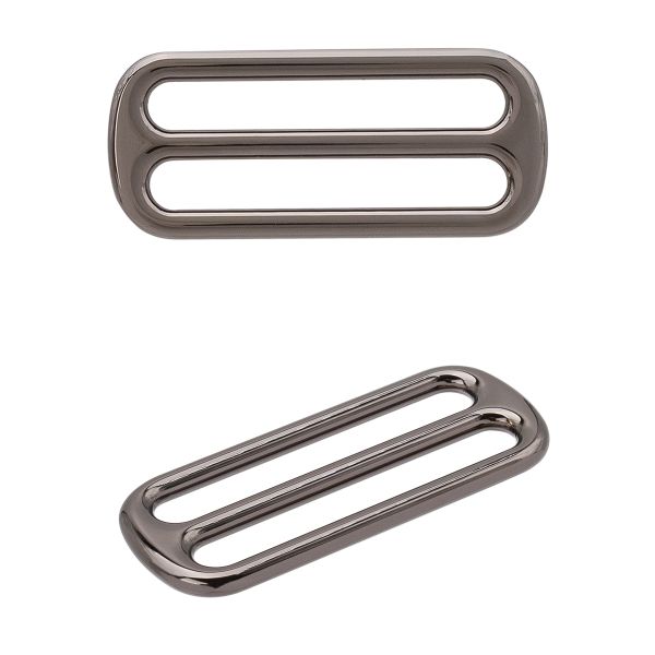 Пряжка регулировочная металл литая 38.0 мм (47х20мм), черный никель (олово), МВ2342, 6 шт