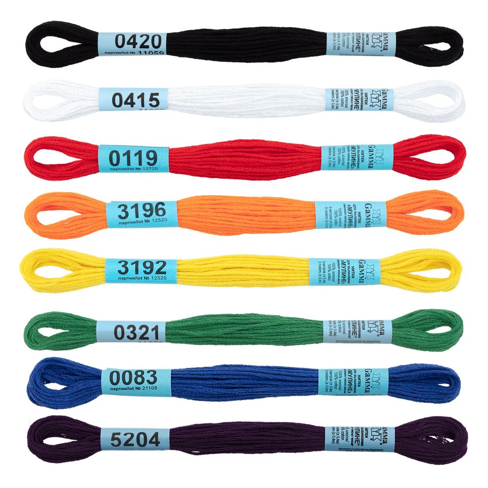 Набор мулине Gamma, Ученический, 9х8 м, ассорти