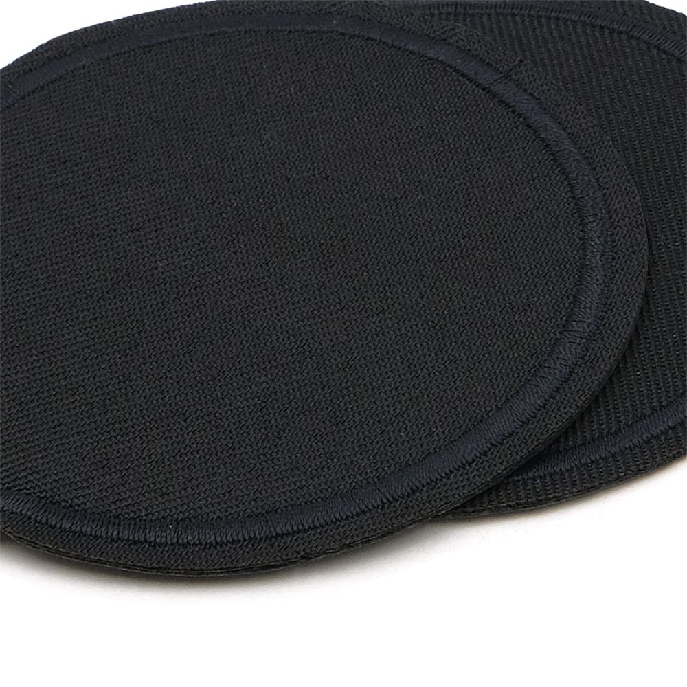 Термоаппликация джинсовая круглая, d80 мм (черный (black)), LA431, 4 шт