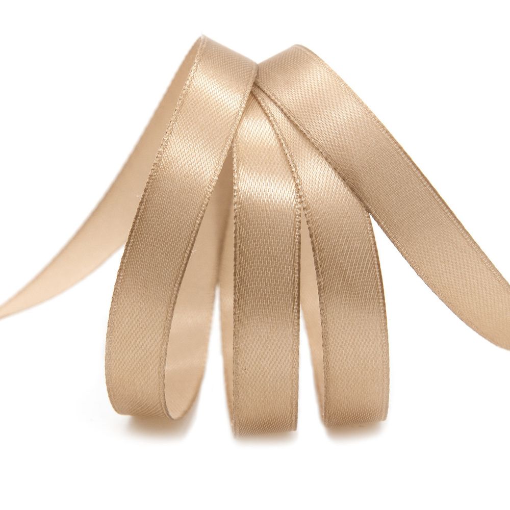 Лента атласная 1-сторонняя 12.0 мм / 22.86±1 метров, 067 бежевый, Globus