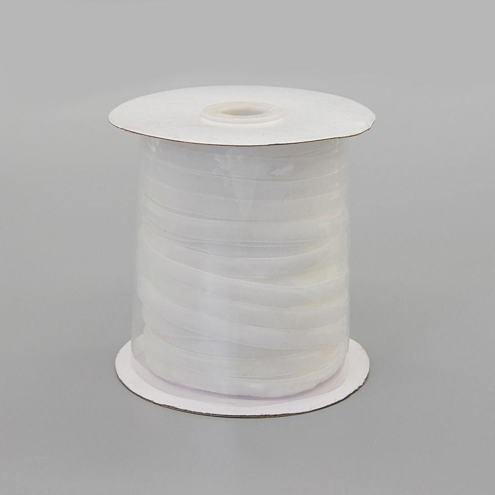 Лента бархатная (тесьма) 06.0 мм / 32.9±2 метров, 0081-0701 (8501 белый)