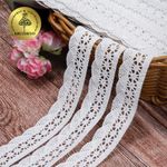 Кружево вязаное (тесьма) хлопковое 17 мм / 10 метров, TBY.1005, 01 белый, Kruzhevo