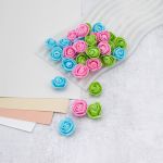 Цветочек-розочка из фоамирана 38 мм, микс №14, 3 цвета, 30 шт