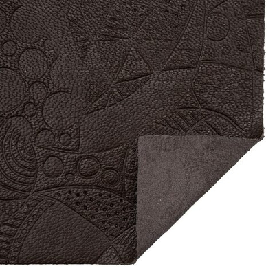 Кожа натуральная в листах фактурная А5 (21*14,8см) Абстракция с кругом, 100% кожа (03 темно-коричневый) 7004