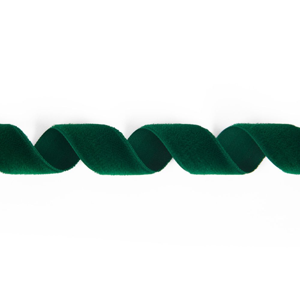 Лента бархатная (тесьма) 19-21.0 мм / 10±0.5 метров, т. зеленый, Blitz С3513Г17