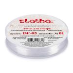 Леска для бисера ⌀0.5 мм / 100±5 метров, нейлон, 01 белый, Zlatka DF-05