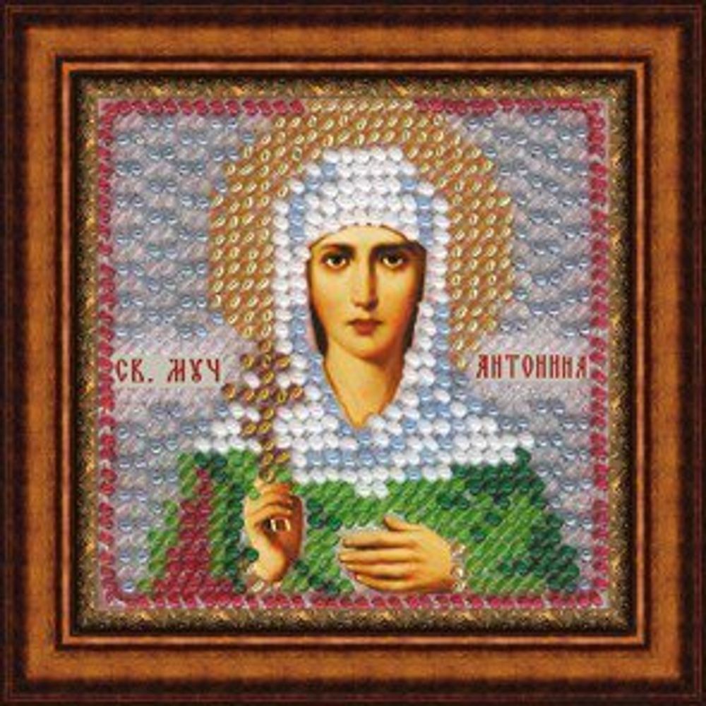 Рисунок для вышивания Вышивальная мозаика (ткань), 4074 Икона Св.мученица Антонина 6,5х6,5 см