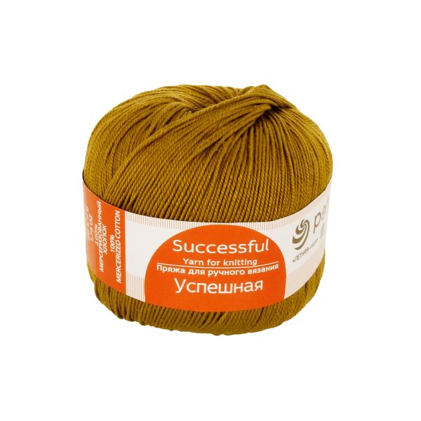 Пряжа Пехорская ПТ Успешная 100% мерсеризованный хлопок, 10 шт, х50 г 220 м, №032 табак, Пехорка Успешная