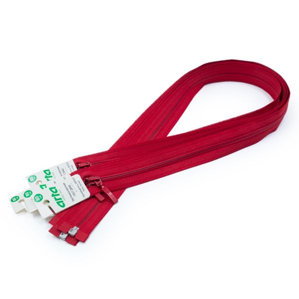 Молния спираль (витая) Arta Т5 (5 мм) 1 зам., разъем., 80 см, цв. 519 красный, уп.5 шт