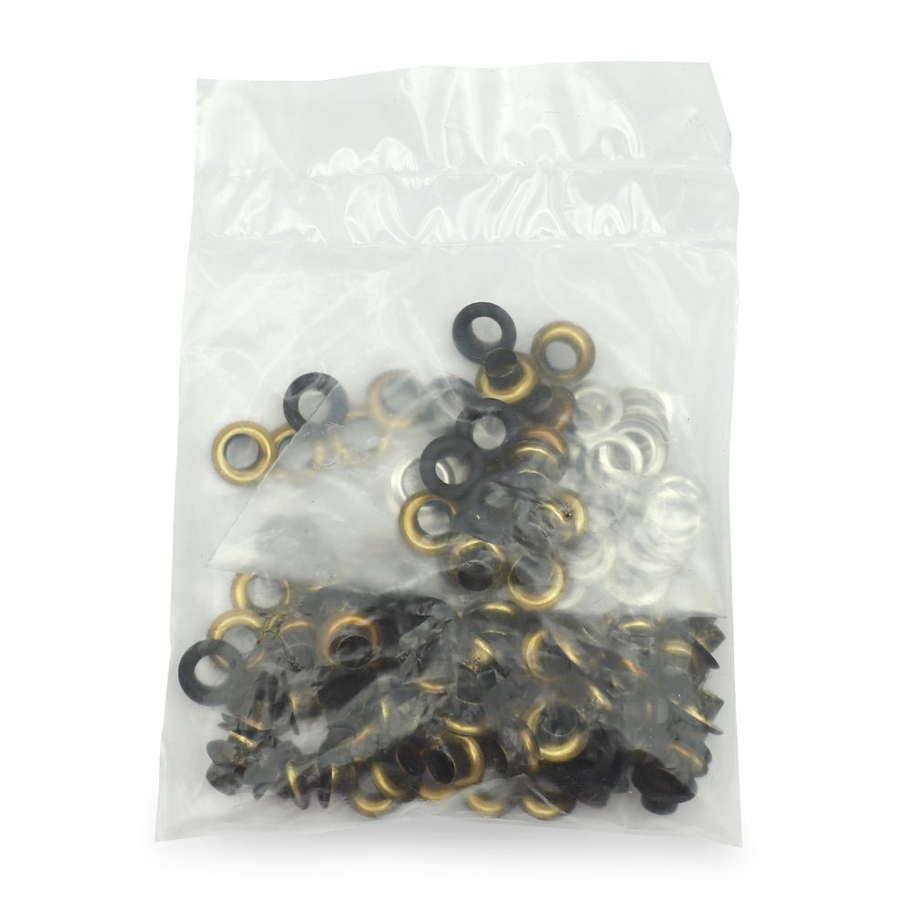 Люверсы металл ⌀_5.0 мм (внутр.), черный матовый, 100 шт, BIG