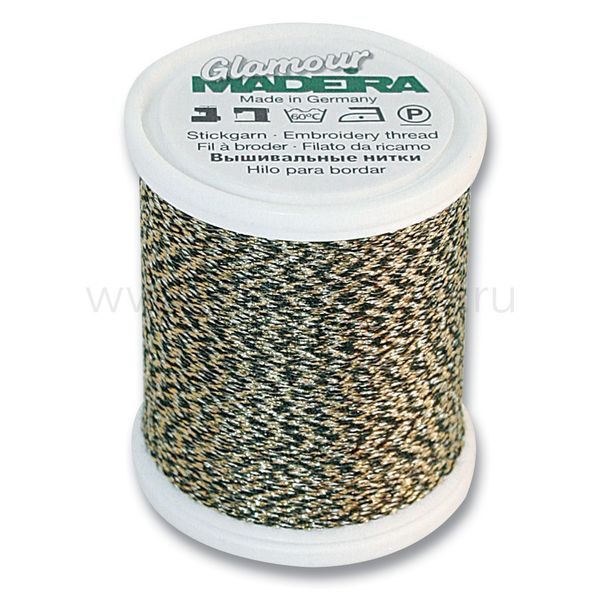 Нитки отделочные металлизированные Madeira Glamour №12, 200 м, цв. 3251, 9806, 5 катушек