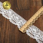 Кружево вязаное (тесьма) 45 мм / 10 метров, 5235 цв.01 теплый белый, Kruzhevo