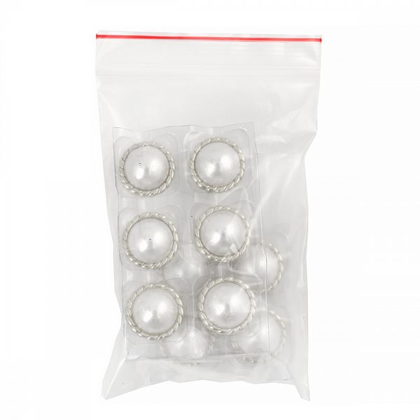 Пуговицы металлические на ножке 28L-18 мм, С-MP30 цв.серебро/перламутр, 10 шт