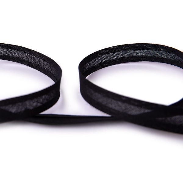 Косая бейка хлопковая 15 мм / 132±1 метра, черный(080/081), Blitz BKE-15C