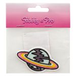 Термоаппликация "Серо-голубая планета с разноцветным кольцом", 7.3х4.0см