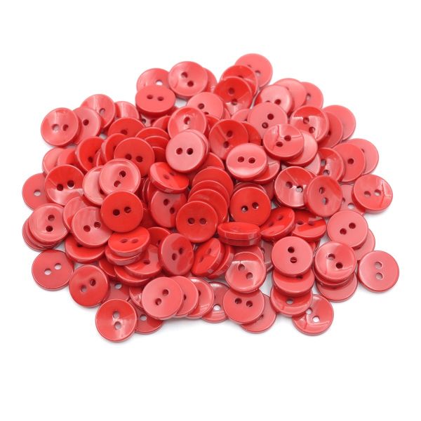 Пуговицы 2 прокола 18L, 11 мм, (Red (красный)), NE74, 144 шт