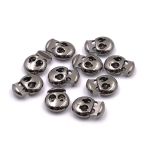 Фиксатор (зажим) для шнура металл 2 отв., 20.5х15.6 мм, ⌀3.5 мм, металл, Nickel (чер.никель), MFR12, 10 шт