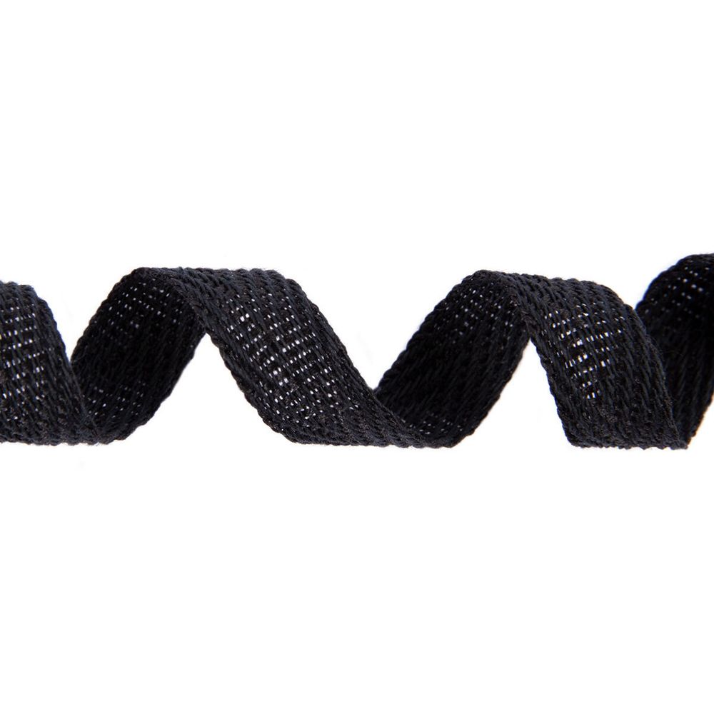 Тесьма (лента) киперная (100% х/б) 10 мм / 100 метров, черный, Gamma ЛКЭ (10чх/10хх-100) цв