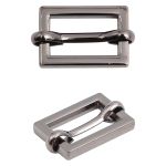 Рамка регулировочная металл литая с подвижной планкой 15 мм /20х14 мм, ⌀2.5 мм/, чер.никель, 4 шт