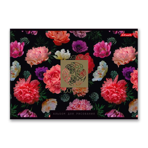 Альбом для рисования, фольга, 100 г/м², A4 29х20.5 см, склейка с одной стороны 40 л., 4 шт, 40АЛКЛ4_000255 Чарующий дурман, Светоч