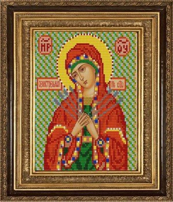 Рисунок для вышивания бисером Конек, 9125 Богородица Семистрельная 15х18 см