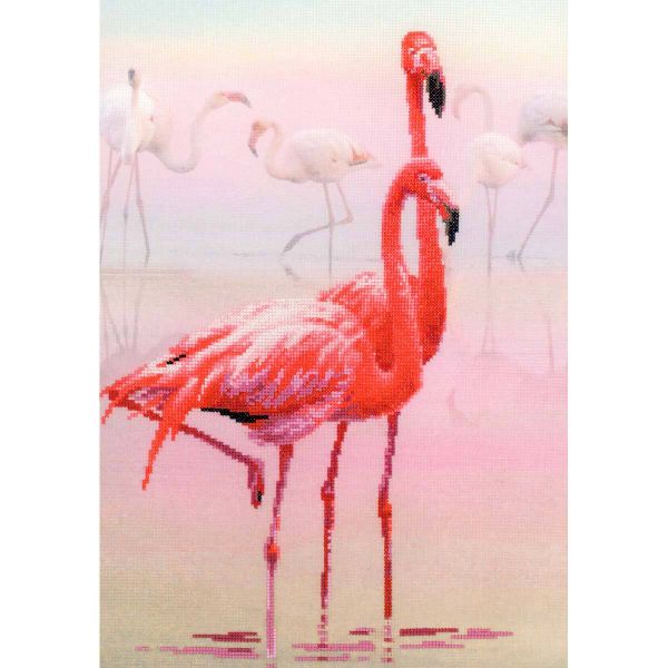 Набор для вышивания нитками Риолис, Набор для вышивания Риолис Фламинго, 30х40 см