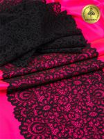 Кружево бельевое эластичное 205 мм / 3 м, TBY.YSTL00839, цв.02 черный, Kruzhevo