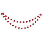 Гирлянда-растяжка 3 м, №01_сердечки красные, Boomzee GBZ-02