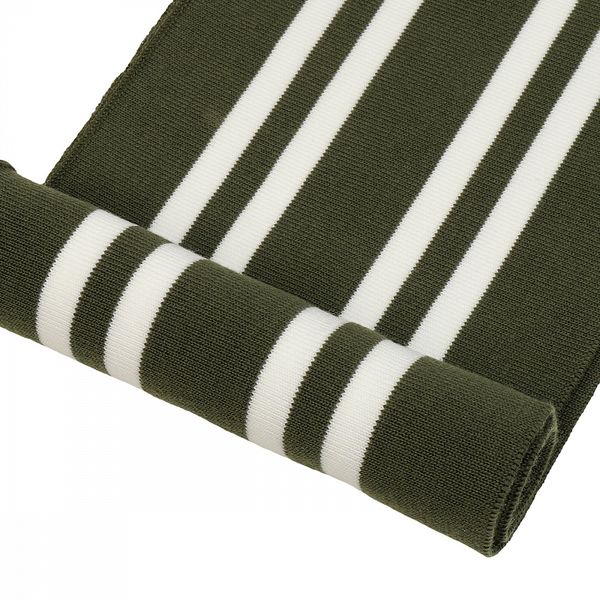 Подвяз (довяз) трикотажный 14.0х100 см, олива с белыми полосами, двухслойный, 100% п/э, 1 штука