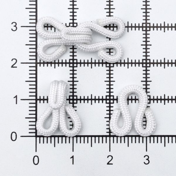 Крючки пришивные в оплетке 10х25 мм, цв.белый, 100 шт
