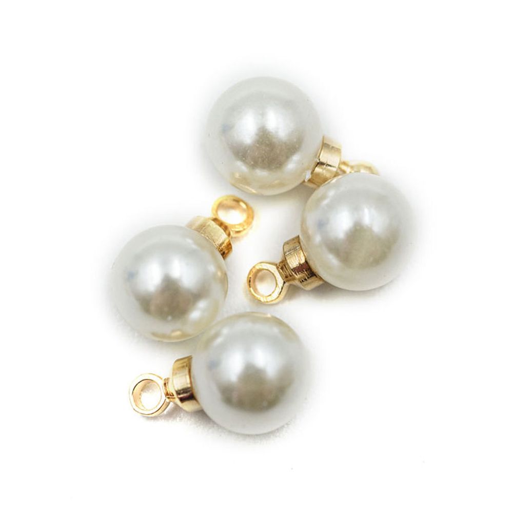 Бусины пластик с петелькой ⌀6 мм, 15 шт в упак, Astra&Craft, Золото