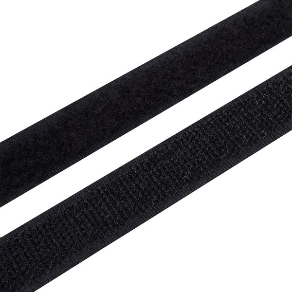 Лента контактная липучка (велкро) пришивная 20 мм, / 25 метров, черный, ПАРА (крючок+петля), качество 