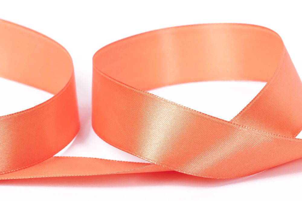 Лента атласная 1-сторонняя 25.0 мм / 33±2 метра, 024 бл.оранжевый, Gamma