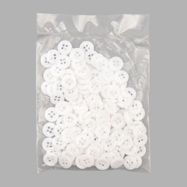 Пуговицы на 4 прокола 18L (11мм), пластик (белый матовый), ВАХ2Н, 144 шт