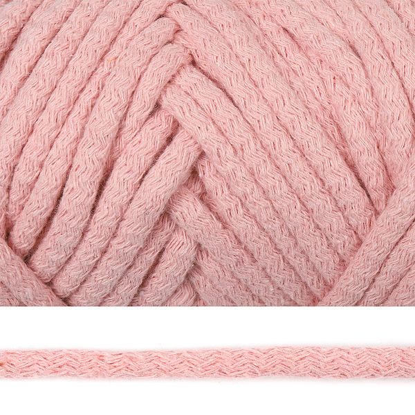 Шнур круглый х/б ⌀8.0 мм / 50 метров, с наполнителем, 2126 св.розовый
