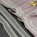 Кружево эластичное (стрейч) 25 мм, 8028, цв.F102 молочный уп.50м, Kruzhevo