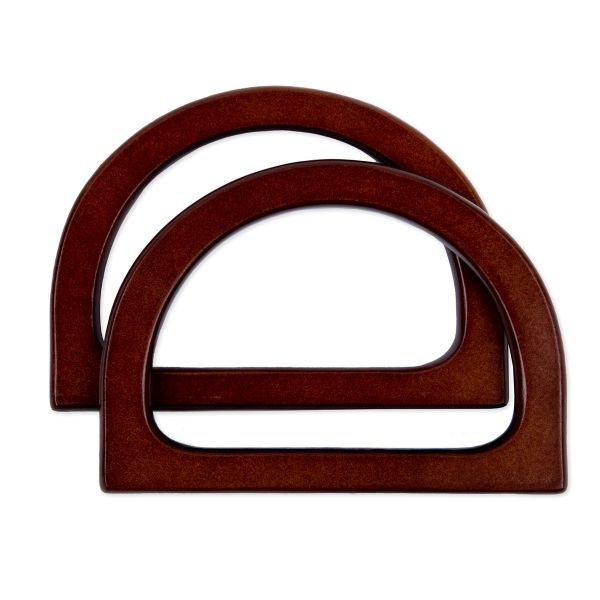 Ручка для сумки 13.7х9.6 см, 2 шт, №02 темное дерево, Gamma HA-35