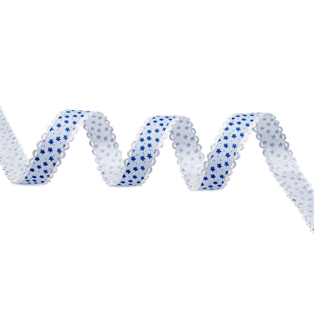Лента декоративная Звездочки 20 мм / 25±1 метров, YH98 (06 голубой/синий)