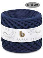 Пряжа трикотажная 1х300г, 100м, шир. 6-8 мм, 3128 т.синий /TOS/