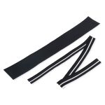 Воротник трикотажный с манжетами (комплект): воротник 7х40 см, 2 подвяза на рукава 3х40 см, 100% полиэстер, черный с белым, CL-054