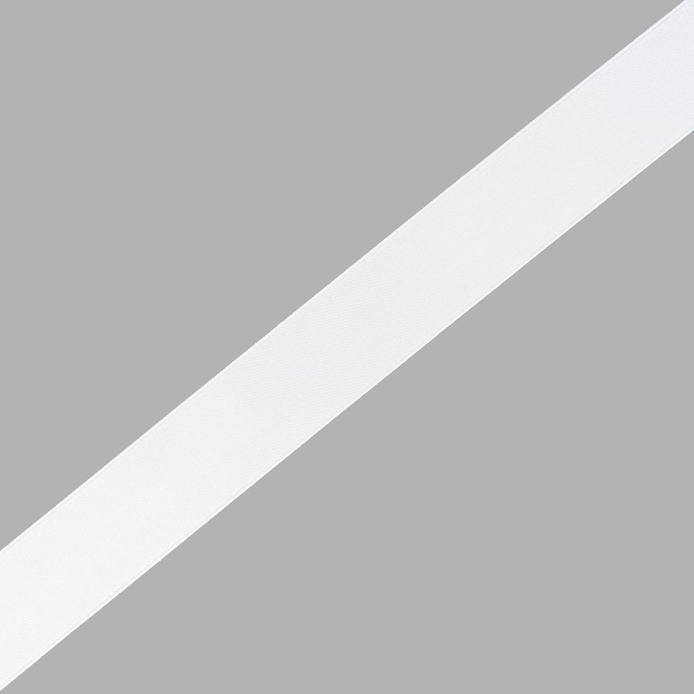 Лента атласная 2-сторонняя 25.0 мм / 22.86±1 метров, C1001 белый, 6102-0013, Globus