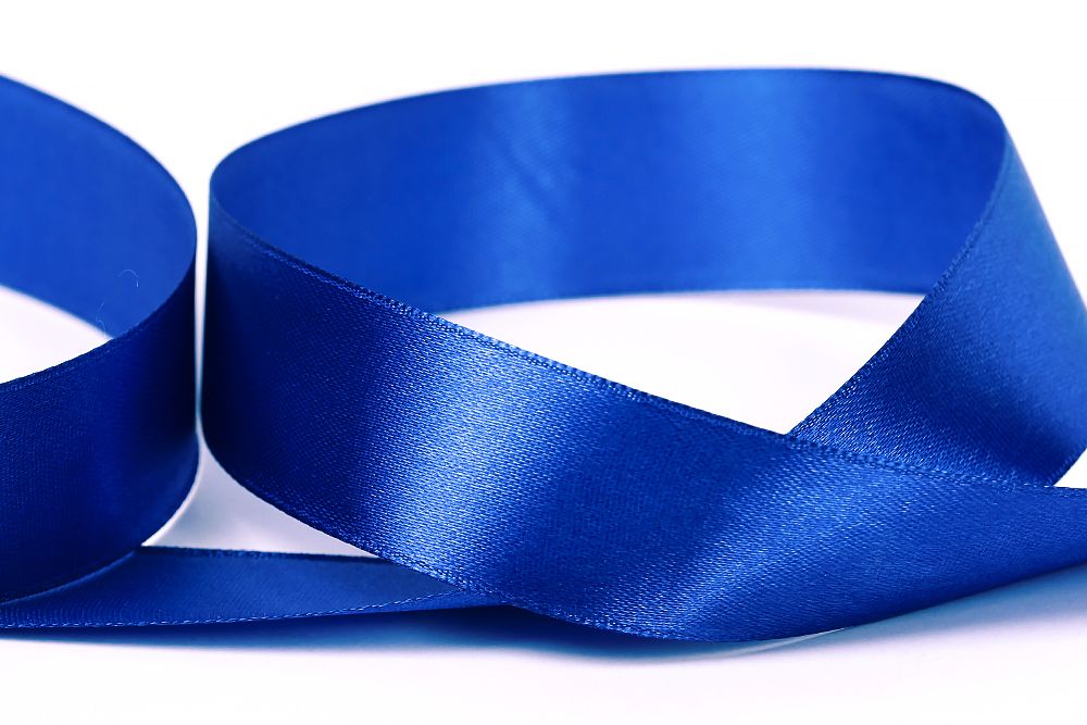 Лента атласная 1-сторонняя 25.0 мм / 33±2 метра, №040 синий, в термоплёнке, Gamma
