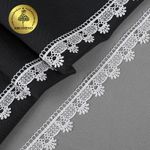 Кружево гипюр (плетёное) 25 мм / 13.71 метров, TBY.3058A, цв.1 белый