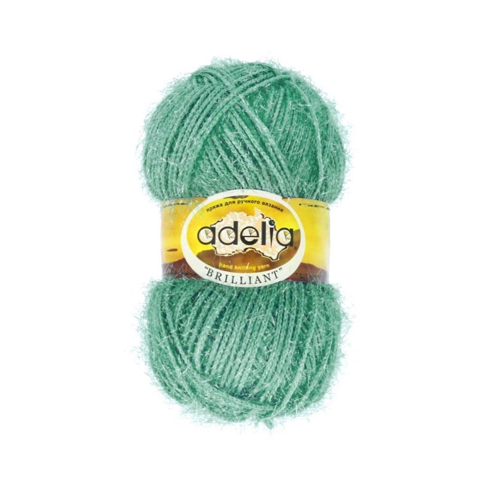 Пряжа Adelia Brilliant / уп.10 мот. по 50г, 90м, 15 бирюзовый Пряжа Adelia Brilliant / уп.10 мот. по 50г, 90м, 15 бирюзовый