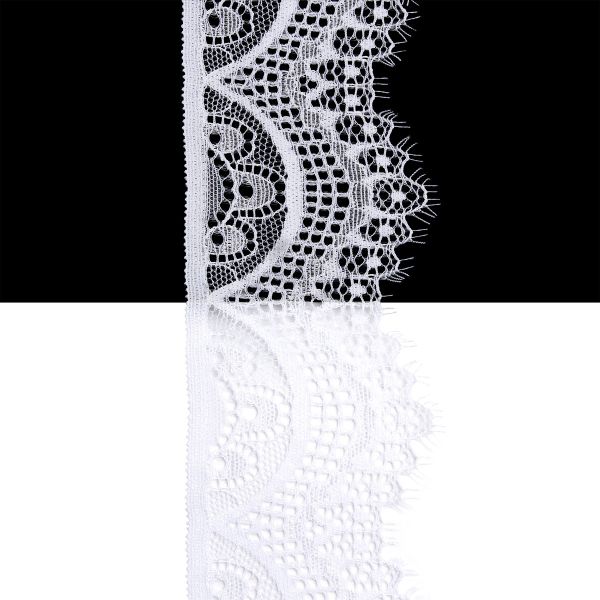Кружево эластичное (стрейч) 60 мм / 3 метра, C501 белый