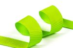 Лента репсовая (в рубчик) с зубчатым краем 25.0 мм, 25±1 метров, 550 зеленый неон, Gamma PTGR-25