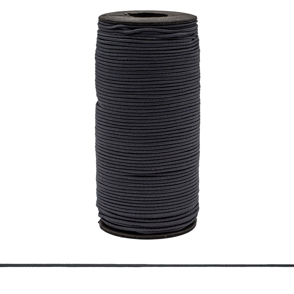 Резинка шляпная (шнур эластичный) 2.0 мм / 100 метров, 0370-0200, С301-т.серый