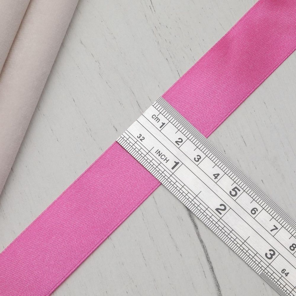 Лента атласная 1-сторонняя 25.0 мм / 22.86±1 метров, 023 светлая фуксия, Globus