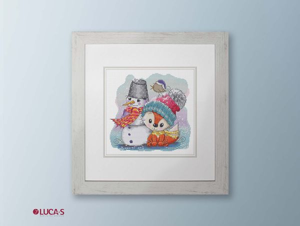 Набор для вышивания нитками Luca-S, Лисёнок и его друзья, 19х18 см
